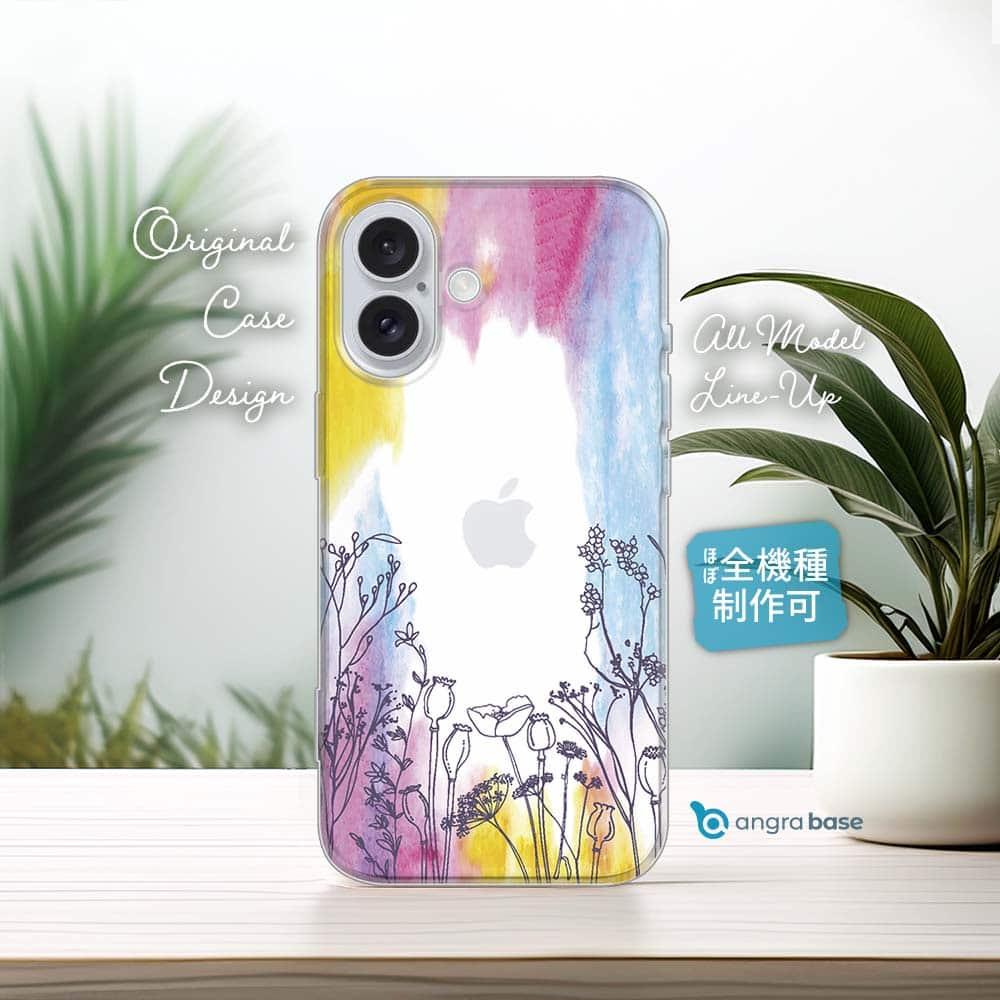 iPhone17e/iPhone17/iPhone Air 花柄 全機種対応☆TPUケース レインボーフラワー | 1枚目