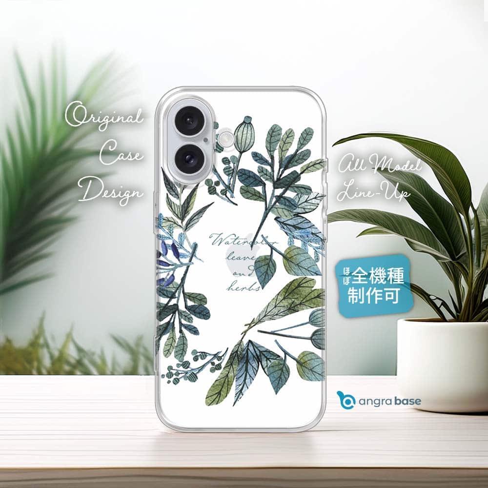 iPhone17e/iPhone17/iPhoneAir 花柄 全機種対応☆TPUケース 水彩で描いた花とハーブ | 1枚目