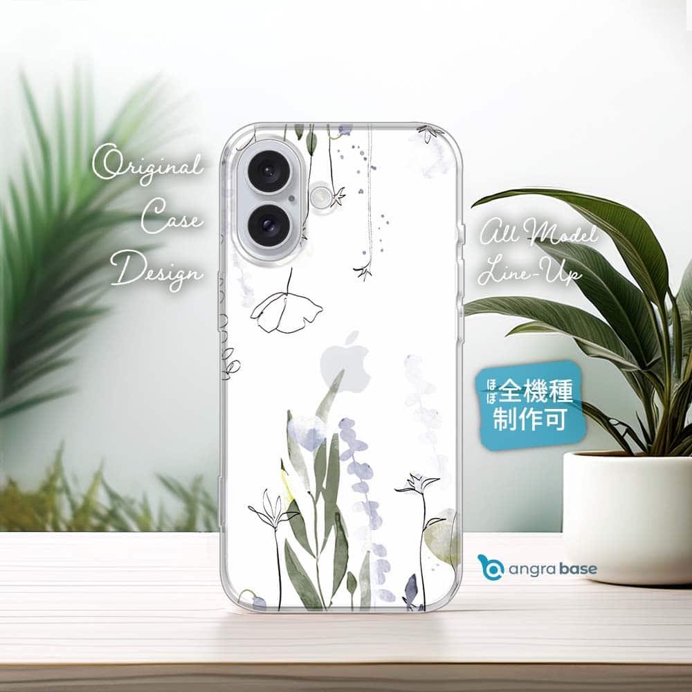 iPhone17e/iPhone17/iPhoneAir 花柄 全機種対応☆TPUケース デリケートペイント グリーン | 1枚目