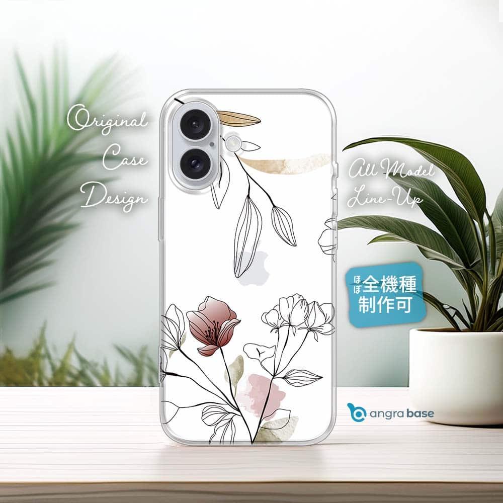 iPhone17e/iPhone17/iPhoneAir 花柄 全機種対応☆TPUケース デリケートペイント ピンク | 1枚目