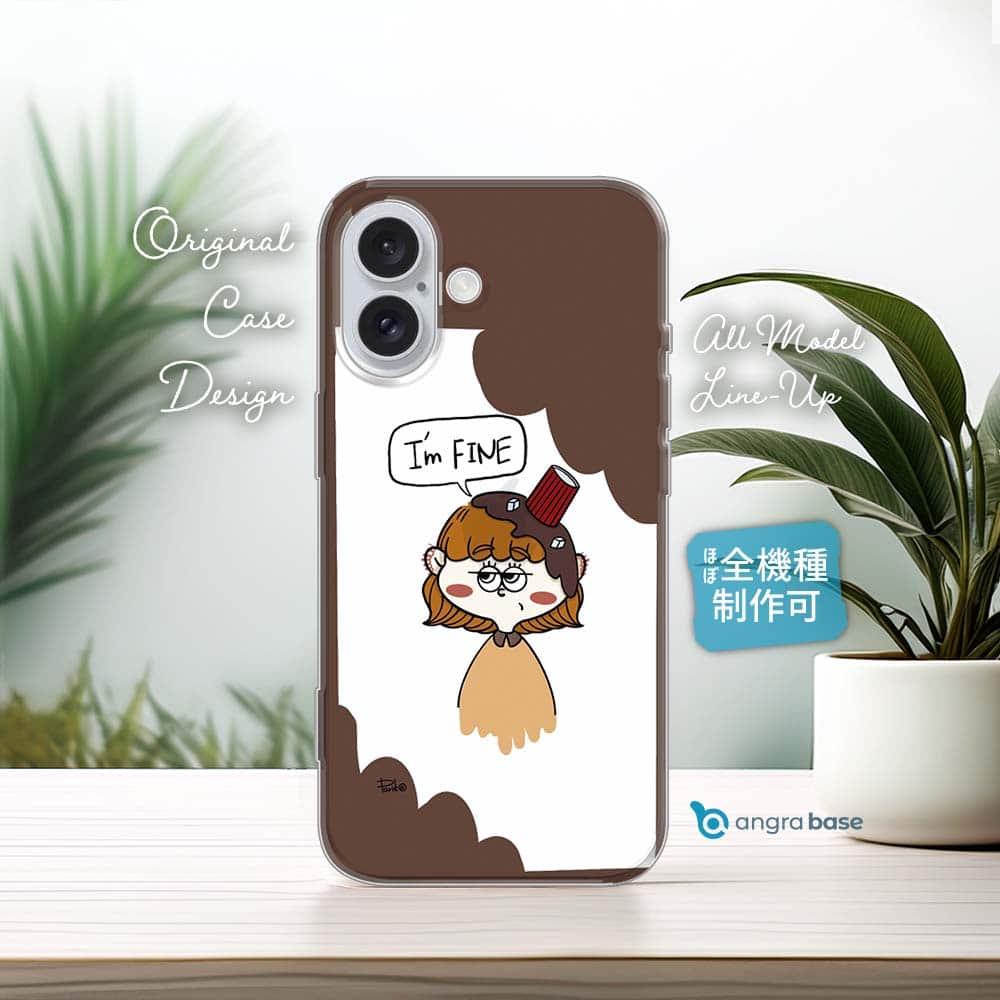 iPhone17e/iPhone17/iPhoneAir アメコミ風 全機種対応☆TPUケース 頭に飲み物を被った女の子 | 1枚目