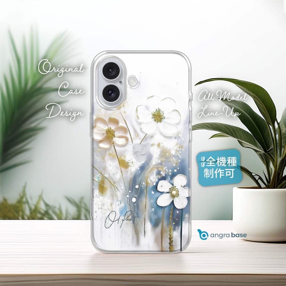 iPhone17e/iPhone17/iPhoneAir 花柄 全機種対応☆TPUケース オイルペイント フラワー | 1枚目