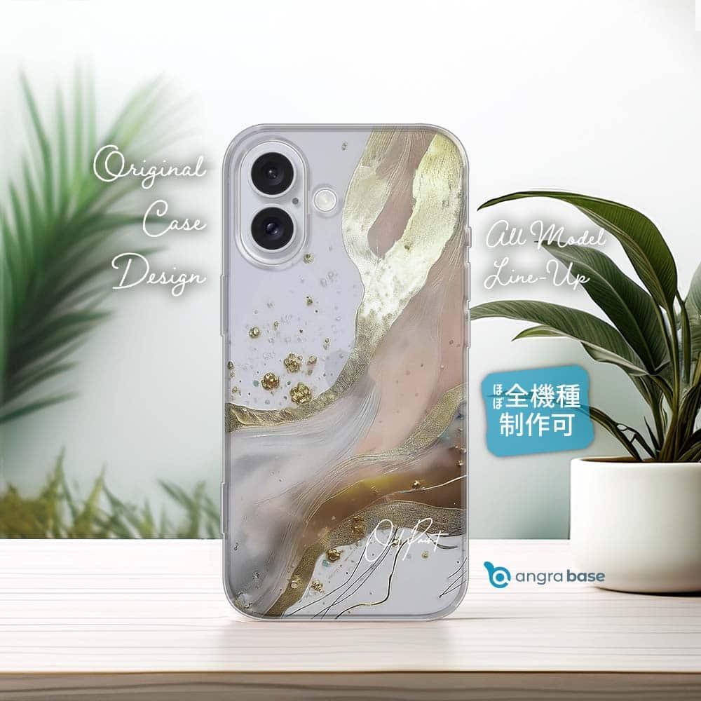 iPhone17e/iPhone17/iPhoneAir ゴールド 全機種対応☆TPUケース アブストラクトアートNo1 | 1枚目