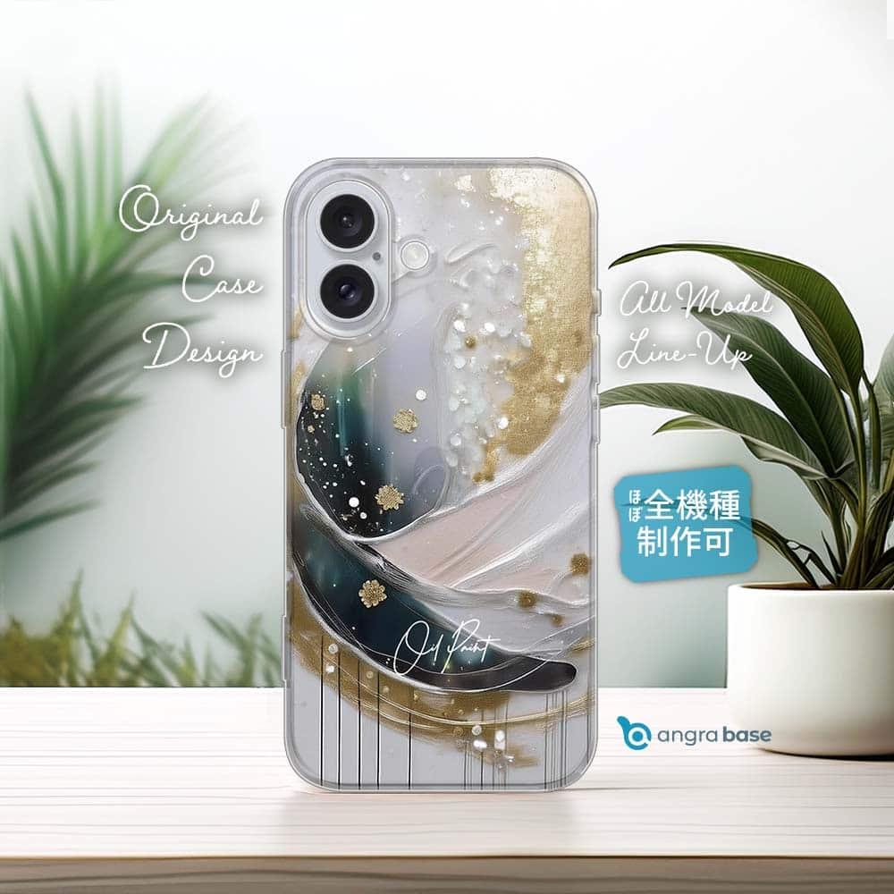 iPhone17e/iPhone17/iPhoneAir ゴールド 全機種対応☆TPUケース アブストラクトアートNo2 | 1枚目