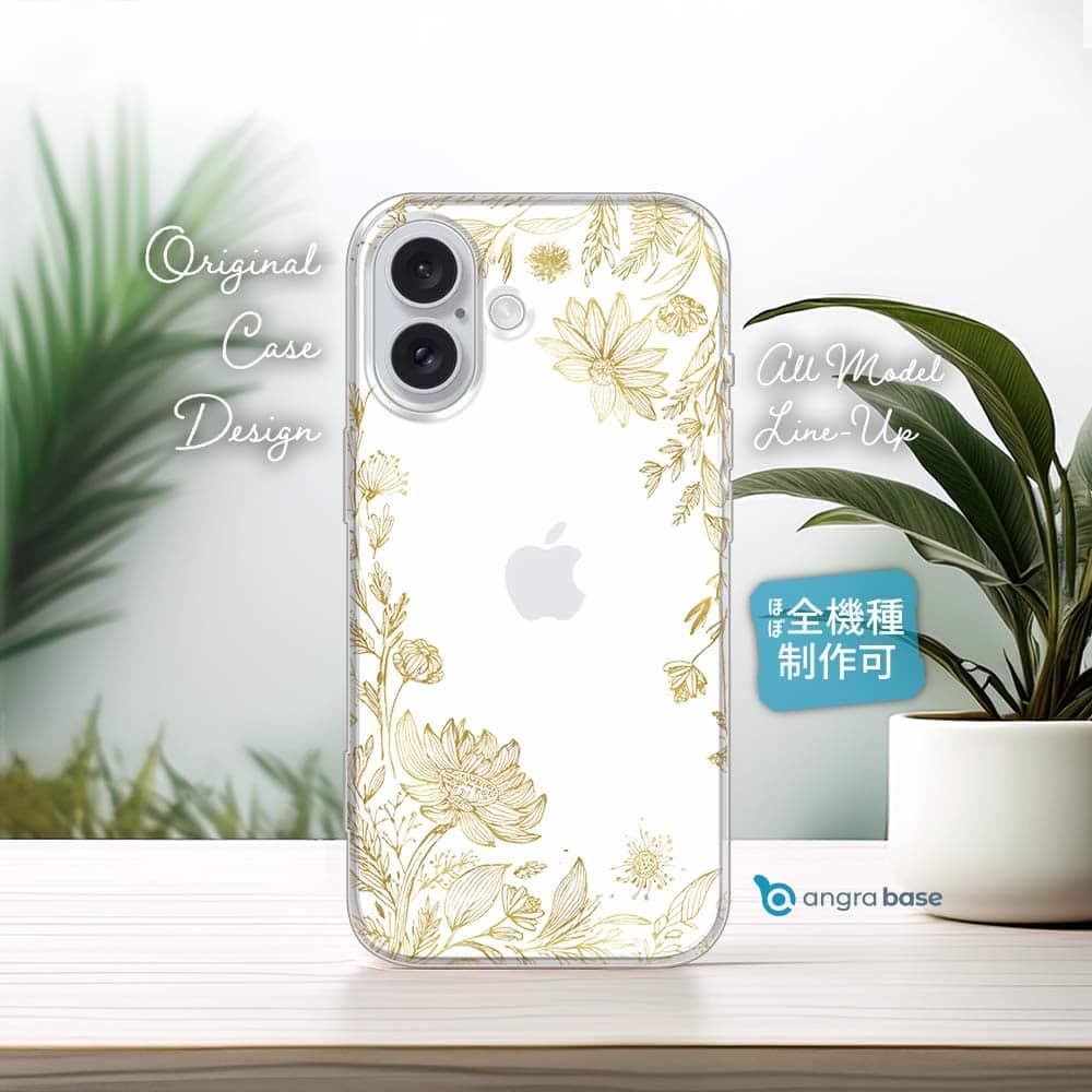 iPhone17e/iPhone17/iPhoneAir 花柄 全機種対応☆TPUケース ゴールデンフラワー2 | 1枚目
