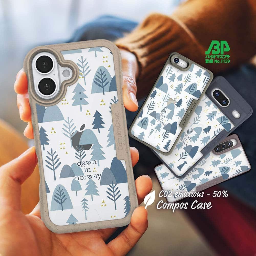 iPhone16/iPhone16e/iPhone16 Pro 森 コンポスケース 北欧デザイン ノルウェーの夜明