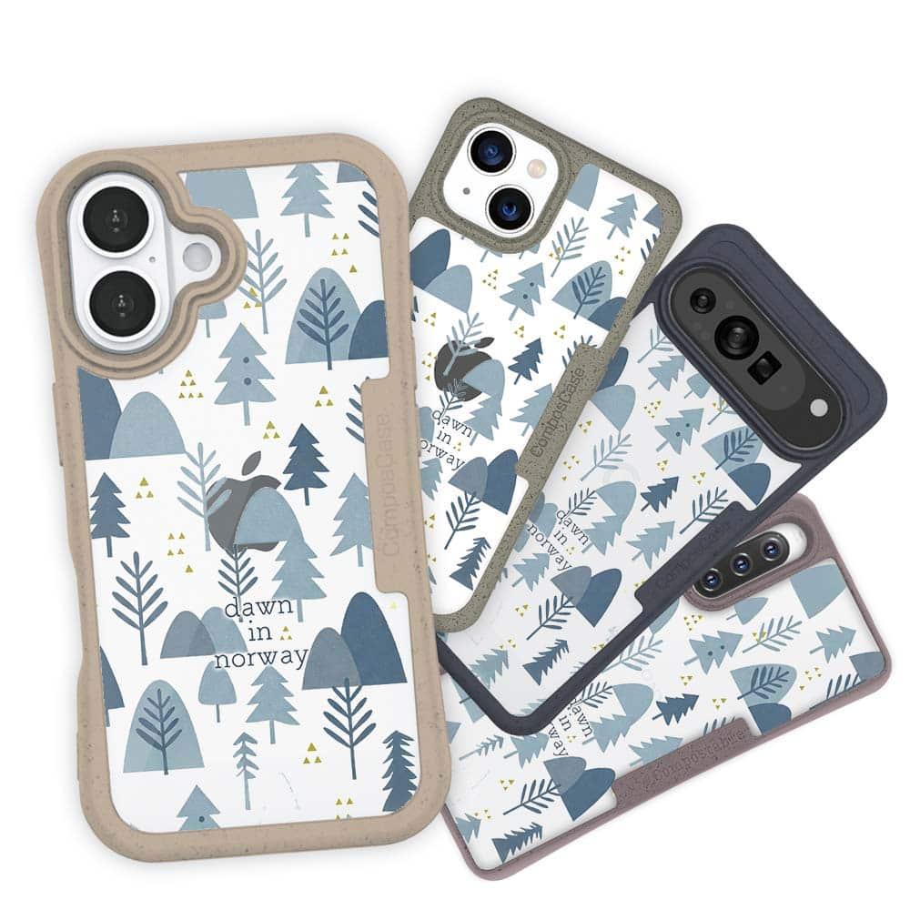 iPhone16/iPhone16e/iPhone16 Pro 森 コンポスケース 北欧デザイン ノルウェーの夜明 | 2枚目