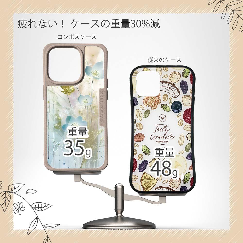 iPhone16/iPhone16e/iPhone16 Pro 花柄 コンポスケース オイルペイント 青い花 | 9枚目