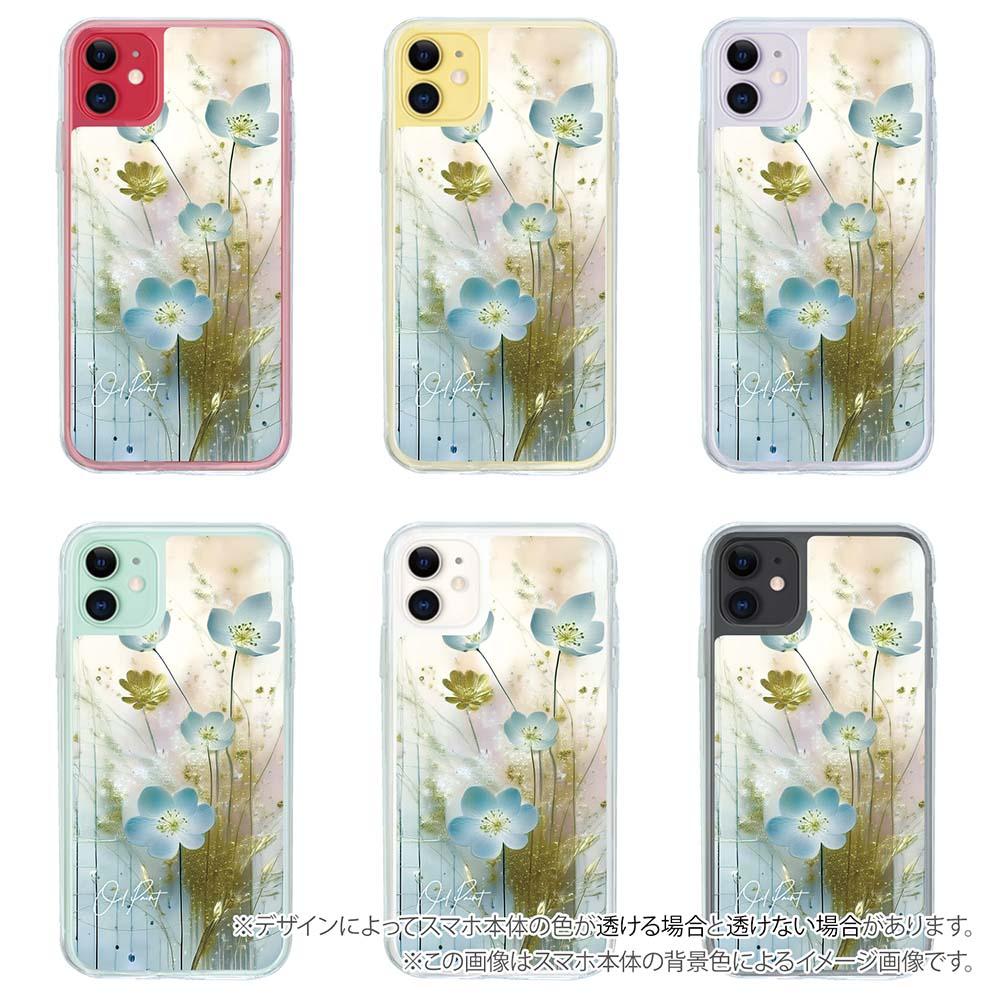 iPhone17e/iPhone17 花柄 全機種対応☆【インナーシート/デザインシート】 オイルペイント 青い花 | 5枚目
