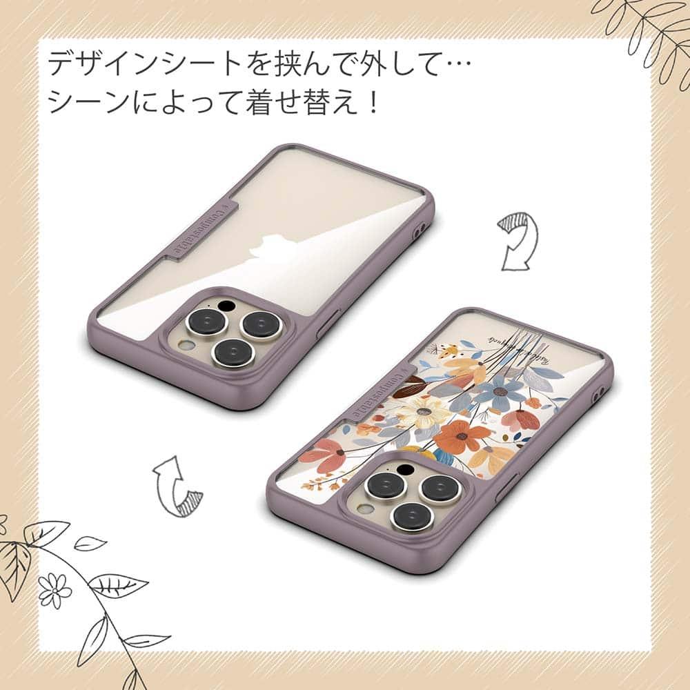iPhone16/iPhone16e/iPhone16 Pro 花柄 コンポスケース 北欧パステルカラーの花 | 5枚目