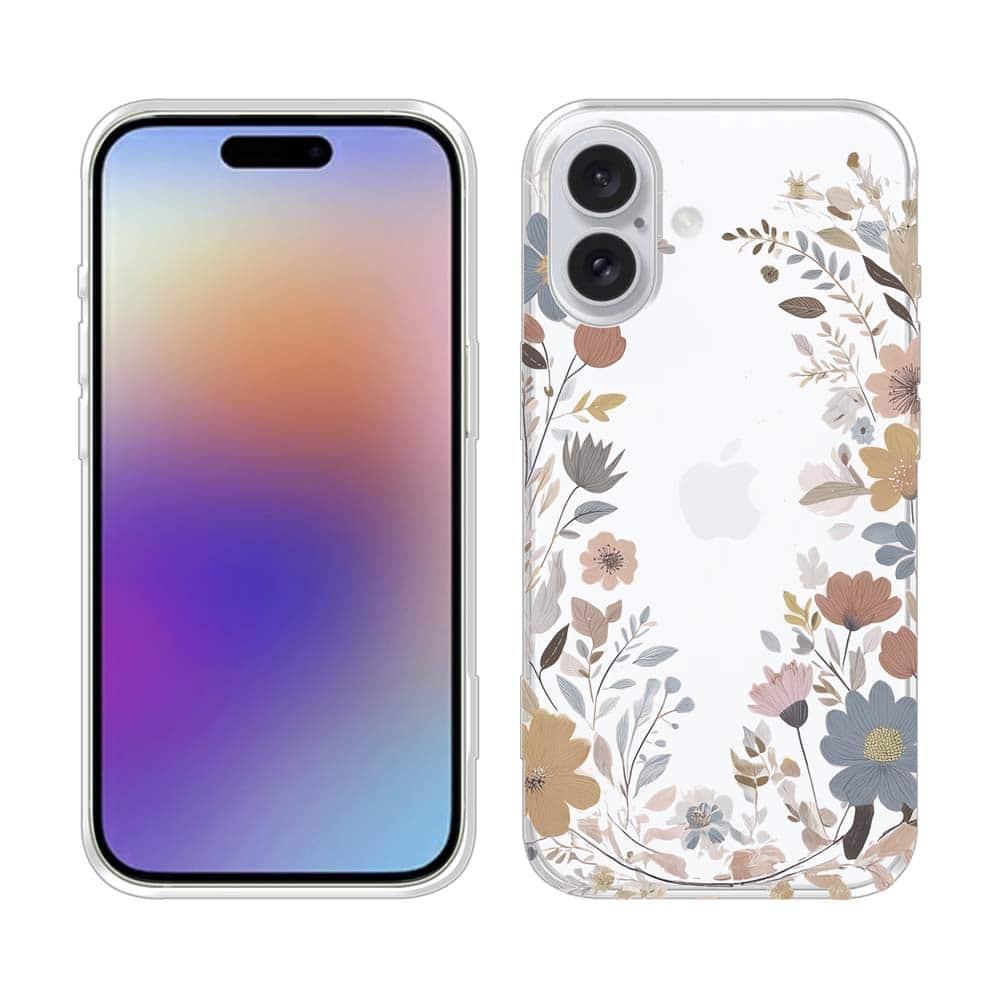 iPhone17e/iPhone17/iPhoneAir 花柄 全機種対応☆TPUケース 北欧くすみカラーの花 | 2枚目