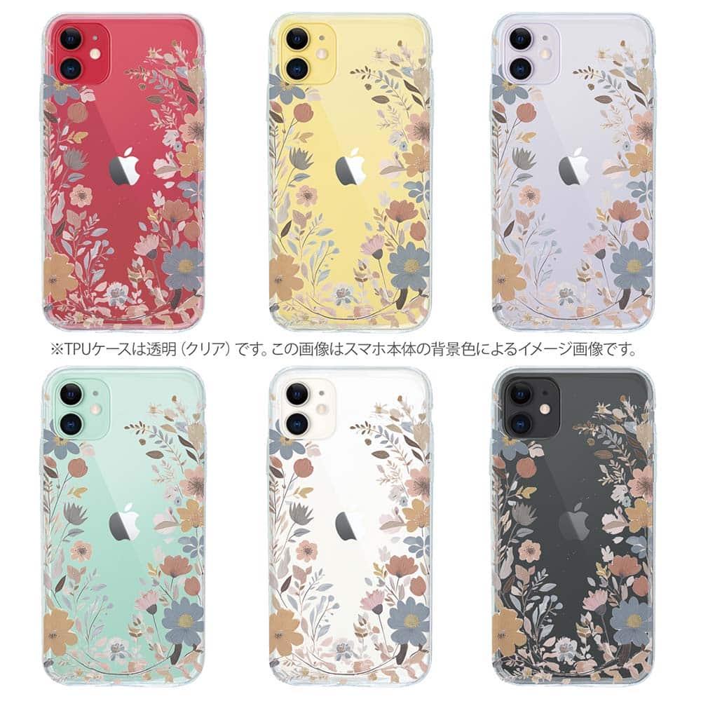 iPhone17e/iPhone17/iPhoneAir 花柄 全機種対応☆TPUケース 北欧くすみカラーの花 | 9枚目