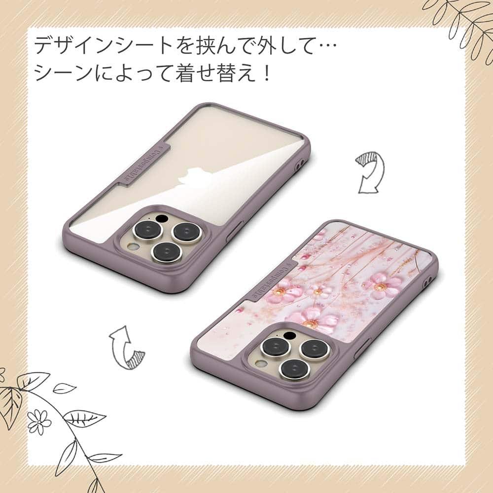 iPhone16/iPhone16e/iPhone16 Pro 花柄 コンポスケース プラスチックフラワー ピンクNo2 | 5枚目