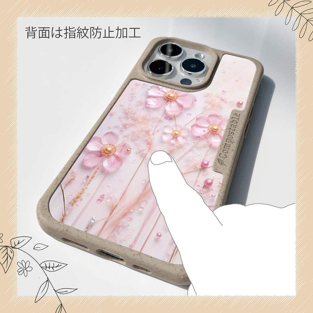 iPhone16/iPhone16e/iPhone16 Pro 花柄 コンポスケース プラスチックフラワー ピンクNo2 | 13枚目