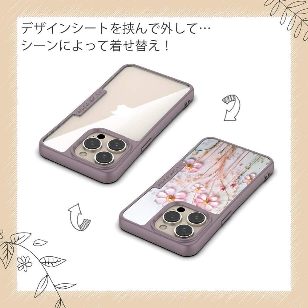 iPhone16/iPhone16e/iPhone16 Pro 花柄 コンポスケース プラスチックフラワー ピンクNo1 | 5枚目