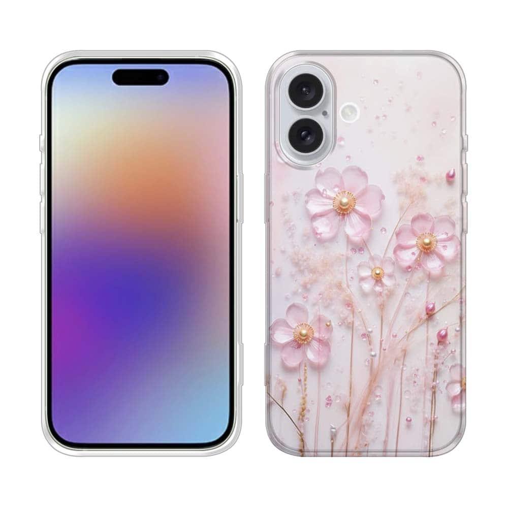 iPhone17/iPhoneAir 花柄 全機種対応☆TPUケース プラスチックフラワー ピンクNo2 | 2枚目
