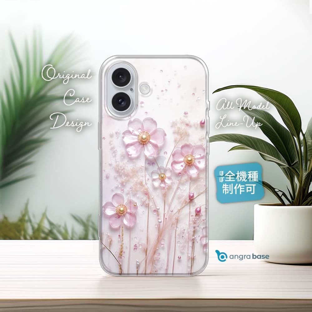 iPhone17/iPhoneAir 花柄 全機種対応☆TPUケース プラスチックフラワー ピンクNo2