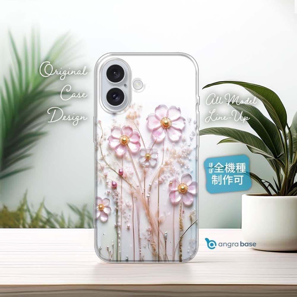 iPhone17/iPhoneAir 花柄 全機種対応☆TPUケース プラスチックフラワー ピンクNo1