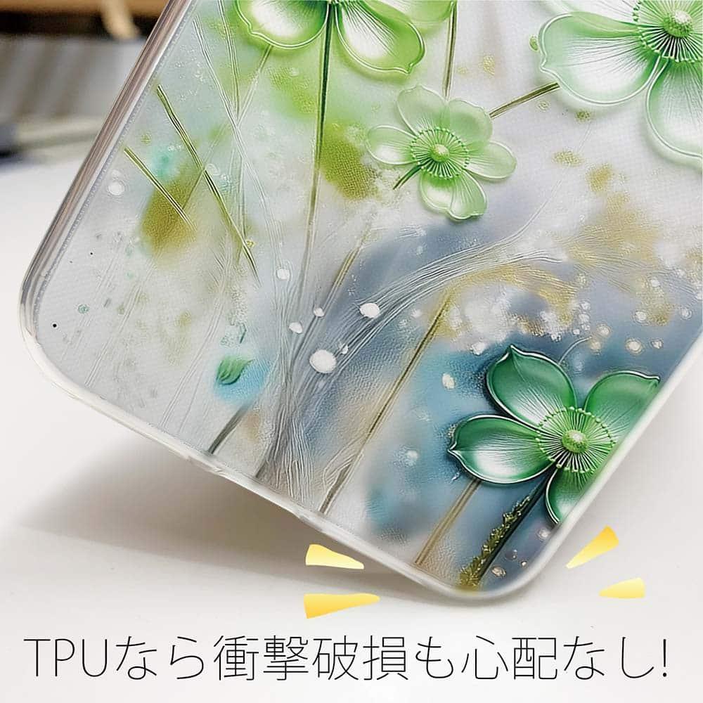 iPhone17/iPhoneAir 花柄 全機種対応☆TPUケース プラスチックフラワー グリーンNo2 | 4枚目