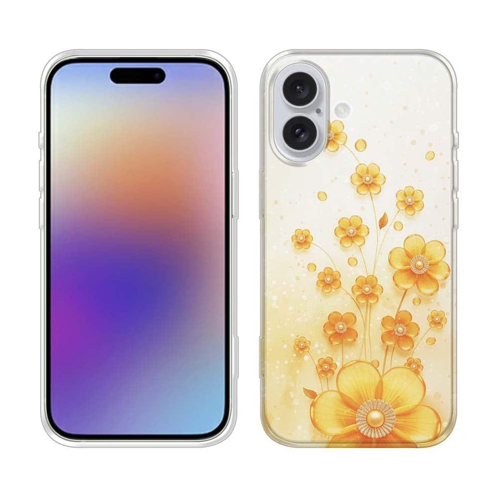 iPhone17/iPhoneAir 花柄 全機種対応☆TPUケース プラスチックフラワー オレンジNo2 | 2枚目