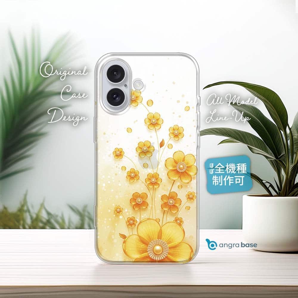 iPhone17/iPhoneAir 花柄 全機種対応☆TPUケース プラスチックフラワー オレンジNo2