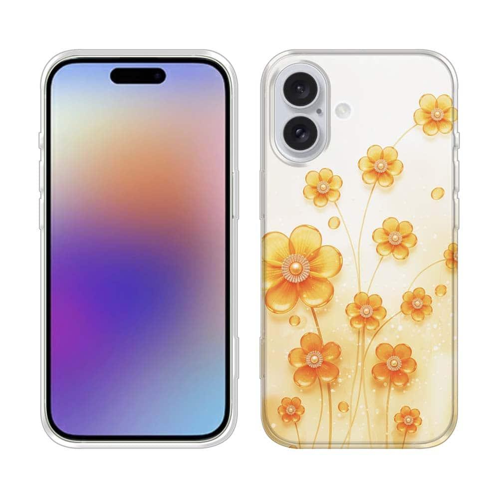 iPhone17/iPhoneAir 花柄 全機種対応☆TPUケース プラスチックフラワー オレンジNo1 | 2枚目