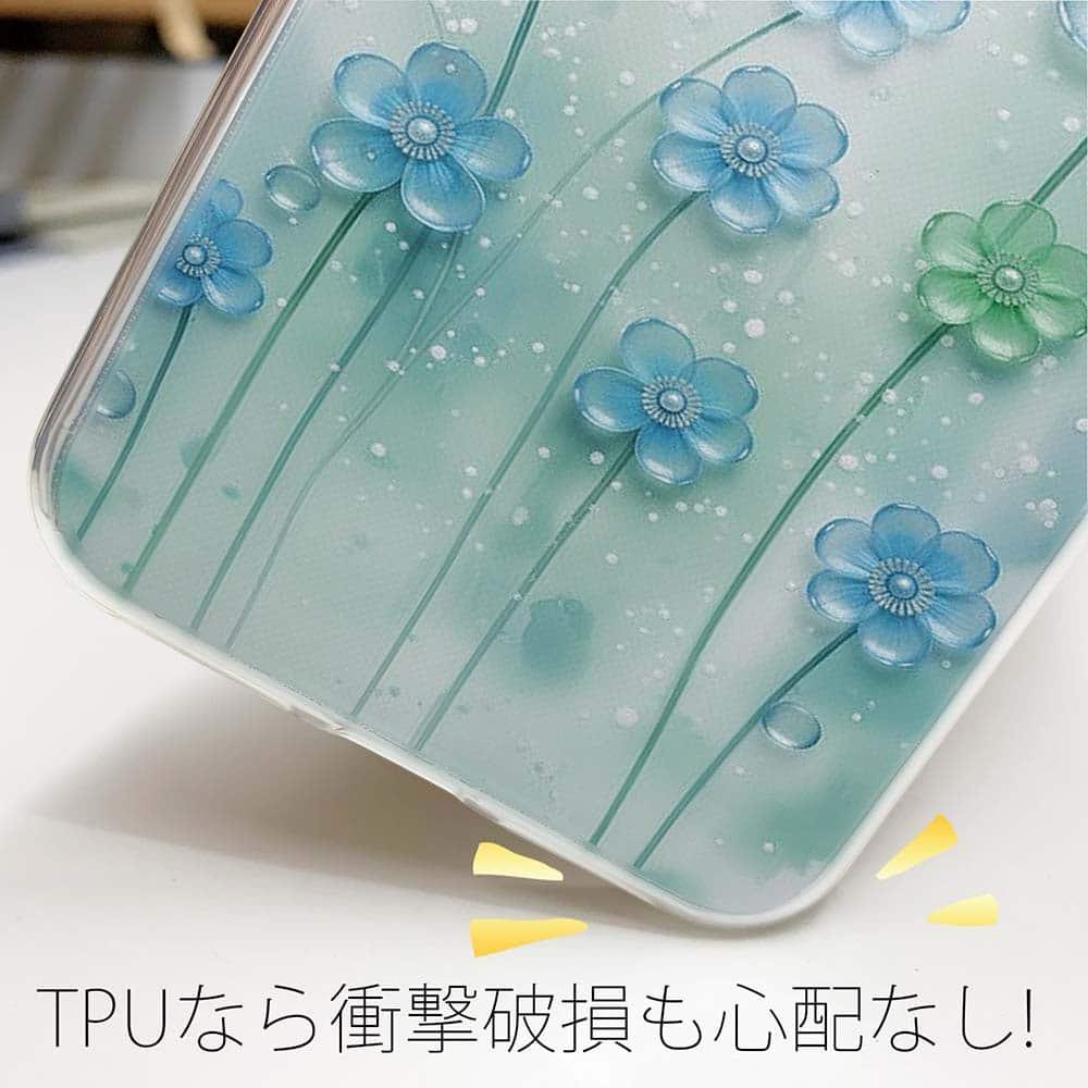 iPhone17/iPhoneAir 花柄 全機種対応☆TPUケース プラスチックフラワー ブルーNo2 | 4枚目