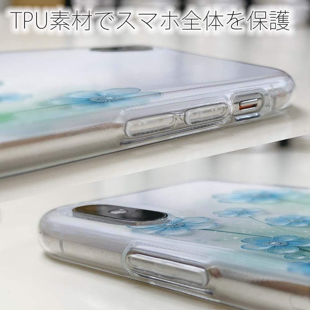 iPhone17/iPhoneAir 花柄 全機種対応☆TPUケース プラスチックフラワー ブルーNo2 | 5枚目