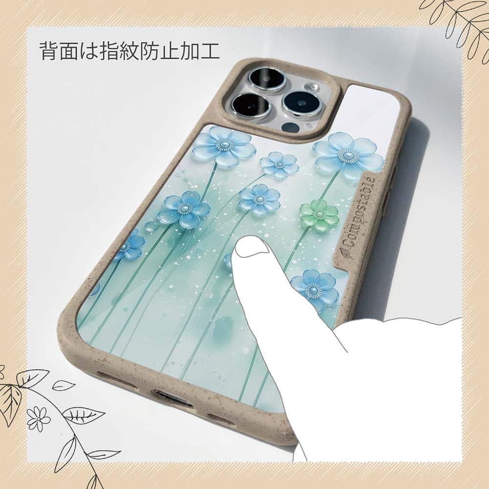iPhone16/iPhone16e 花柄 コンポスケース プラスチックフラワー ブルーNo2 | 13枚目