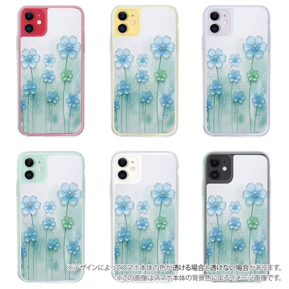 iPhone17 花柄 全機種対応☆【インナーシート/デザインシート】 プラスチックフラワー ブルーNo2 | 5枚目