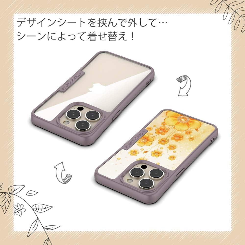 iPhone16/iPhone16e 花柄 コンポスケース プラスチックフラワー オレンジNo2 | 5枚目