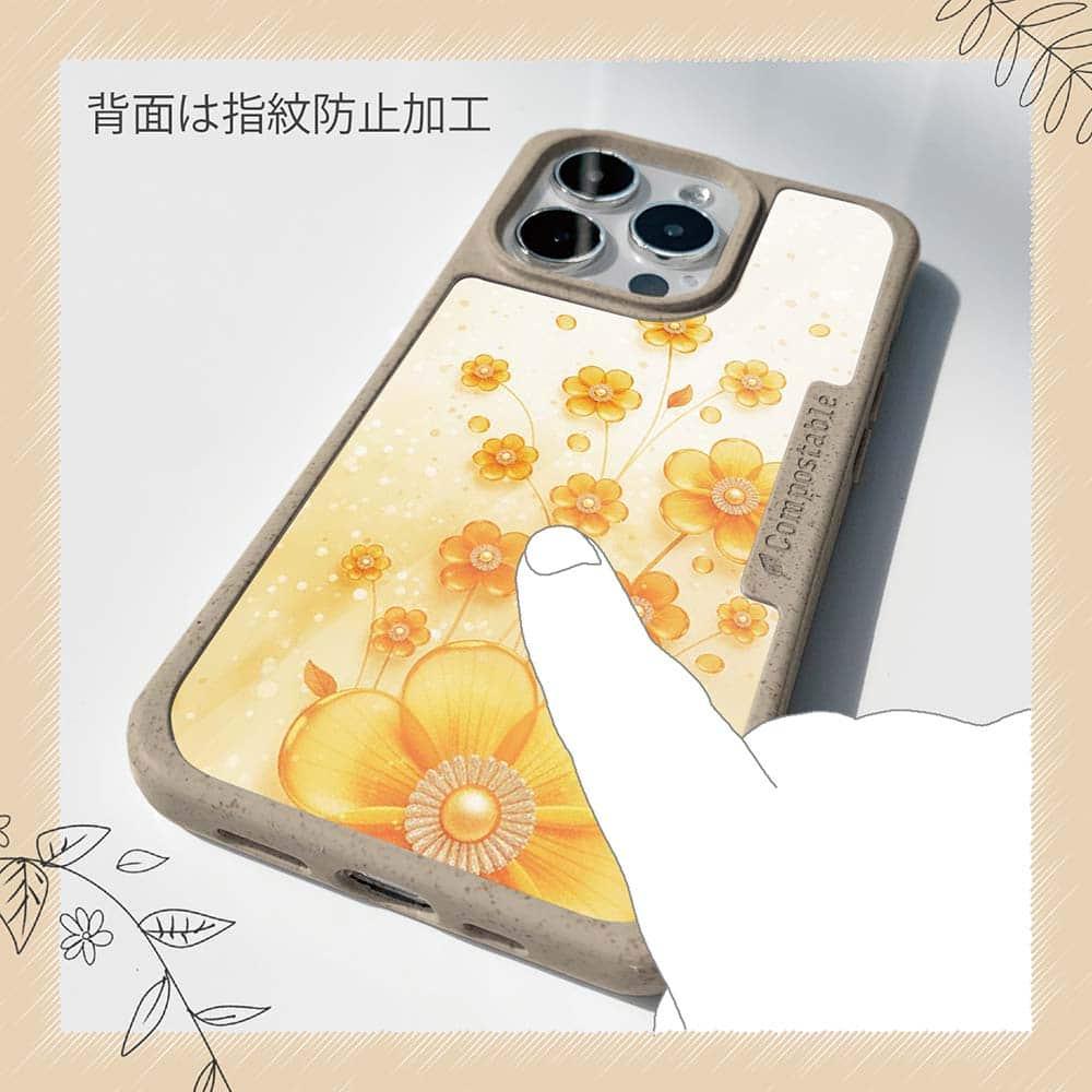 iPhone16/iPhone16e 花柄 コンポスケース プラスチックフラワー オレンジNo2 | 13枚目
