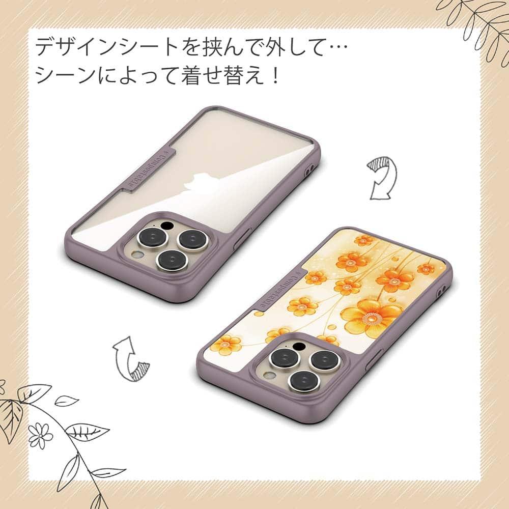 iPhone16/iPhone16e 花柄 コンポスケース プラスチックフラワー オレンジNo1 | 5枚目
