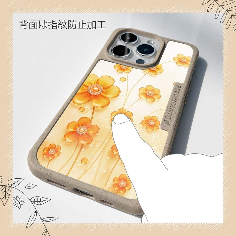 iPhone16/iPhone16e 花柄 コンポスケース プラスチックフラワー オレンジNo1 | 13枚目