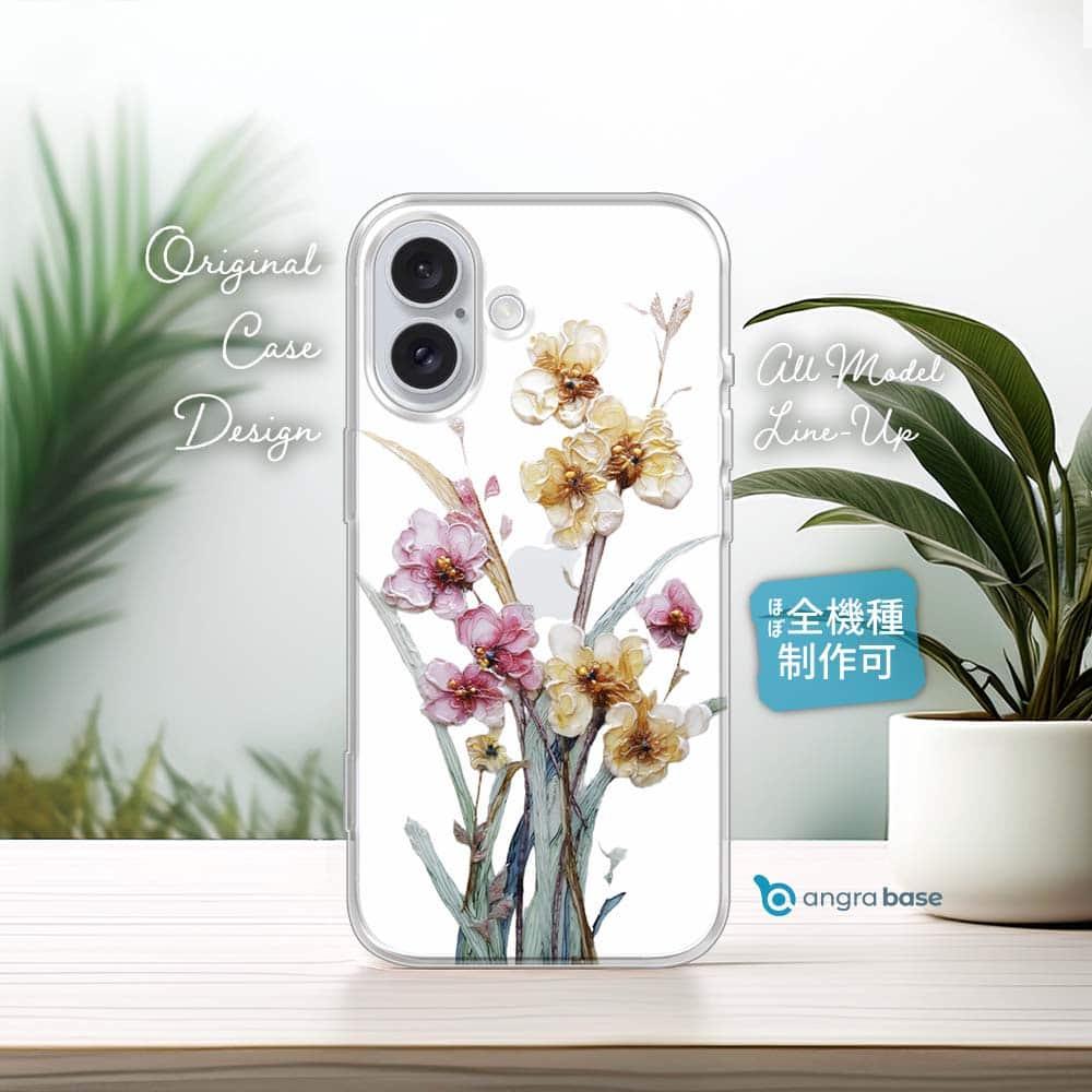 iPhone17/iPhoneAir 花柄 全機種対応☆TPUケース 日本の花画風 イエロー