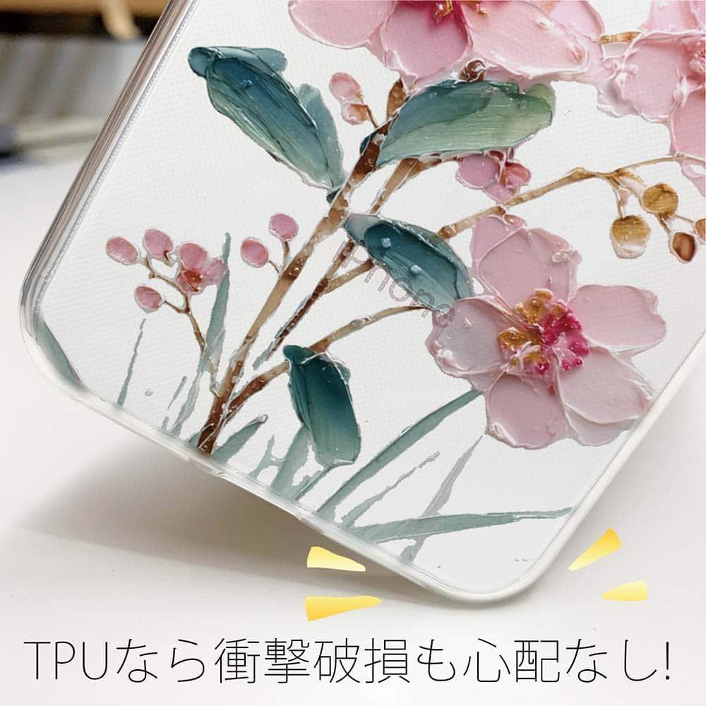 iPhone17/iPhoneAir 花柄 全機種対応☆TPUケース 日本の花画風 ピンク | 4枚目