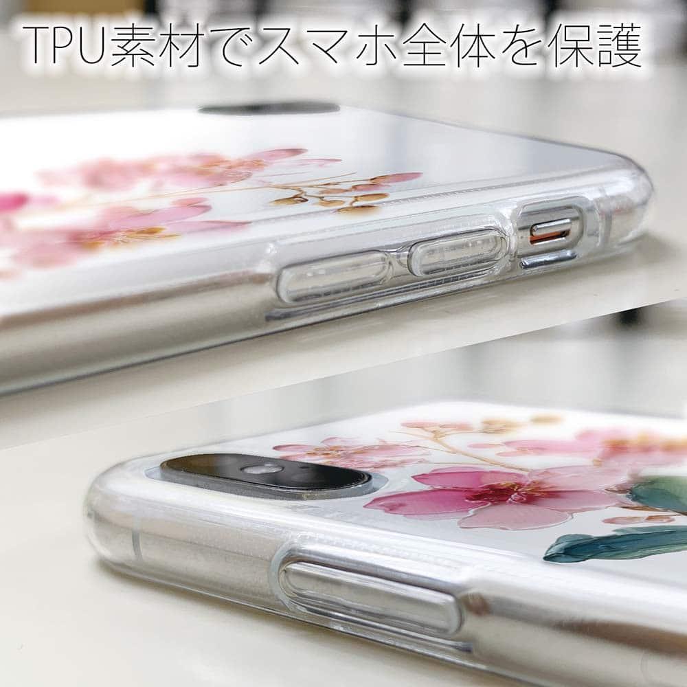 iPhone17/iPhoneAir 花柄 全機種対応☆TPUケース 日本の花画風 ピンク | 5枚目