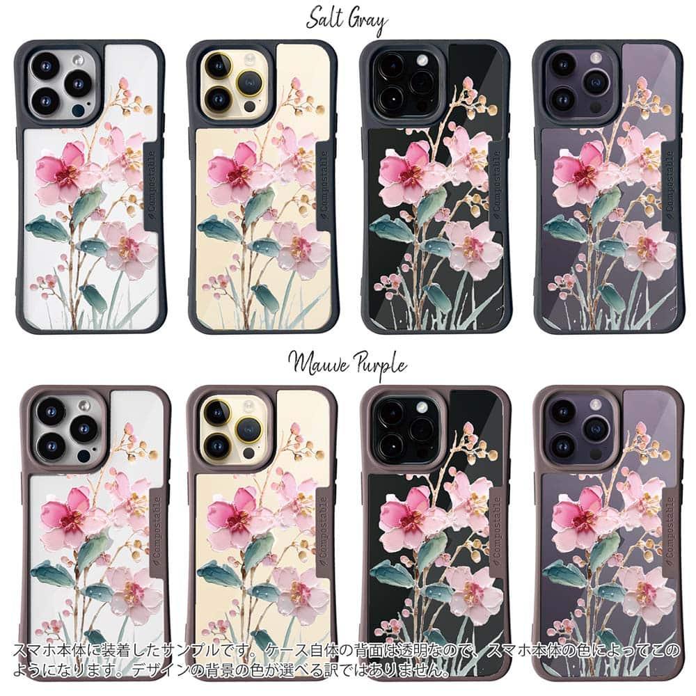 iPhone16/iPhone16e 花柄 コンポスケース 日本の花画風 ピンク | 3枚目