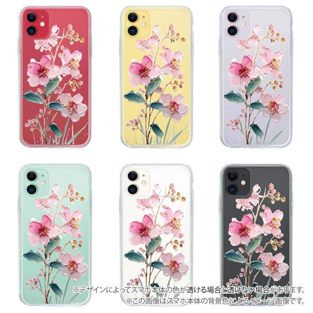 iPhone17 花柄 全機種対応☆【インナーシート/デザインシート】 日本の花画風 ピンク | 5枚目