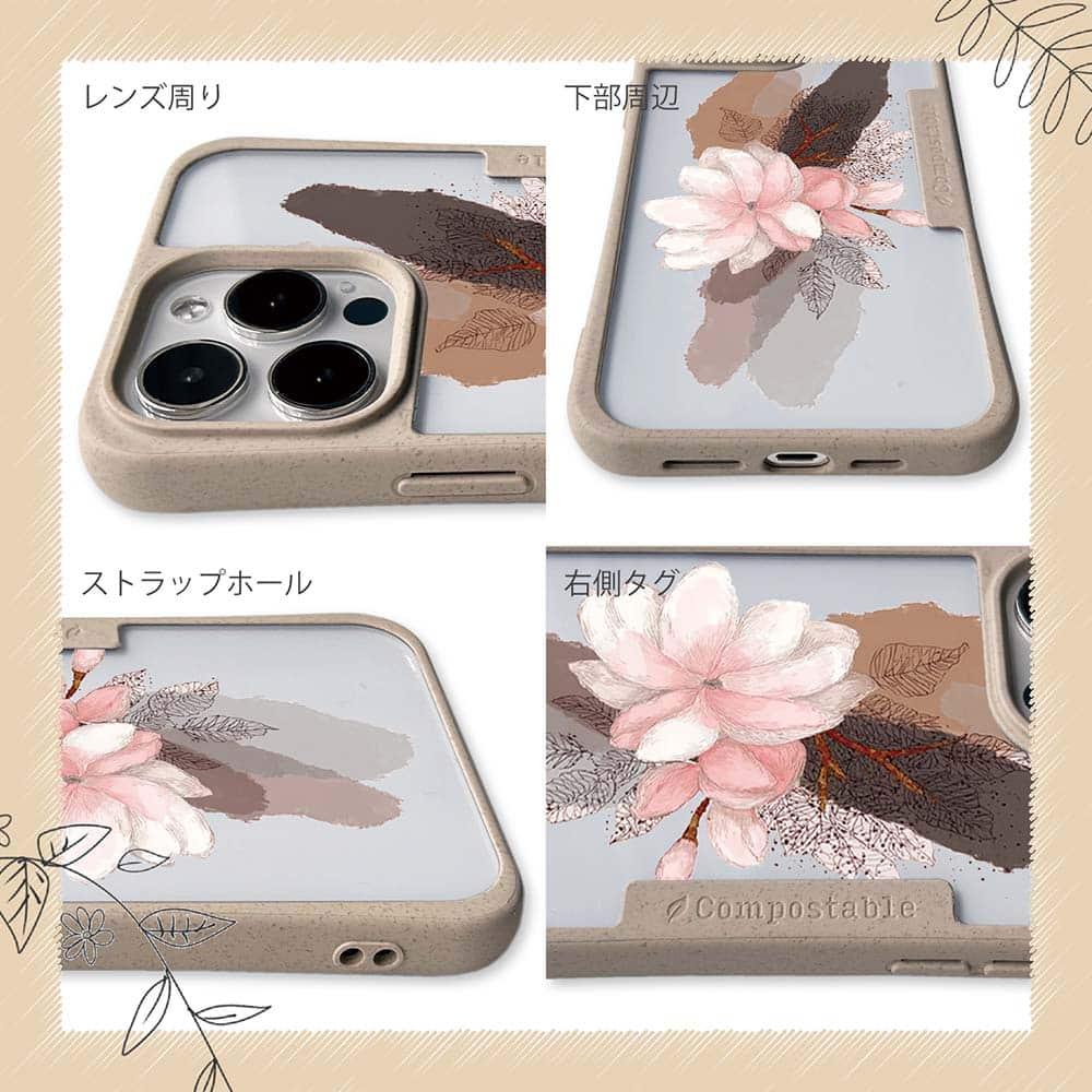 iPhone16/iPhone16e/iPhone16 Pro 花柄 コンポスケース ニュアンス・ライトピンク | 6枚目