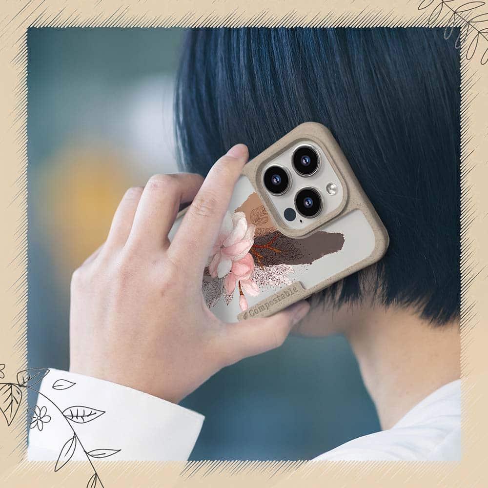 iPhone16/iPhone16e/iPhone16 Pro 花柄 コンポスケース ニュアンス・ライトピンク | 7枚目