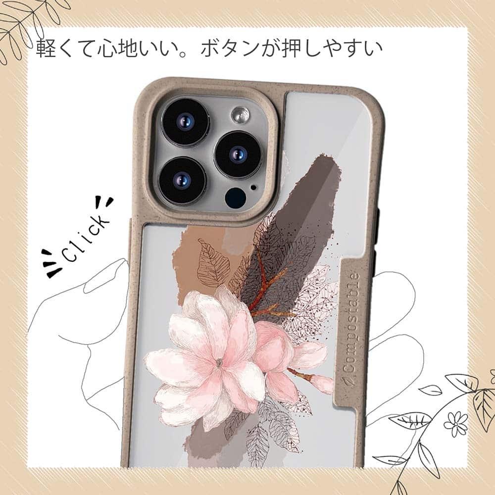 iPhone16/iPhone16e/iPhone16 Pro 花柄 コンポスケース ニュアンス・ライトピンク | 10枚目