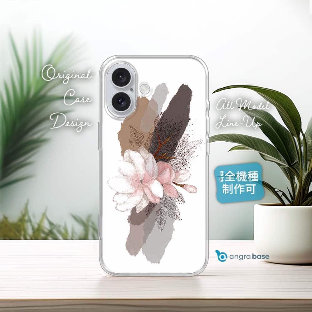 iPhone17/iPhoneAir/iPhone17Pro 花柄 全機種対応☆TPUケース ニュアンス・ライトピンク