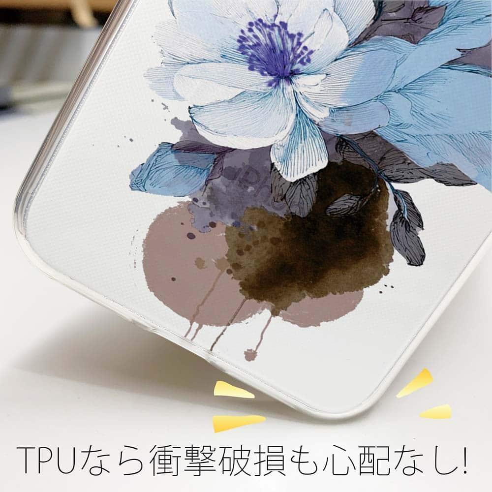 iPhone17/iPhoneAir/iPhone17Pro 花柄 全機種対応☆TPUケース ニュアンス・ペールブルー | 4枚目