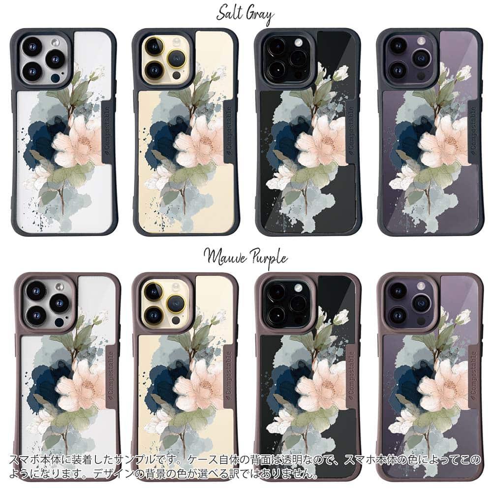 iPhone16/iPhone16e/iPhone16 Pro 花柄 コンポスケース ニュアンス・パウダーピンク | 3枚目