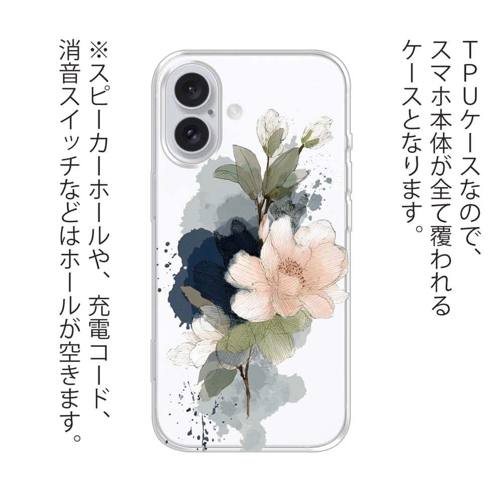 iPhone17/iPhoneAir/iPhone17Pro 花柄 全機種対応☆TPUケース ニュアンス・パウダーピンク | 3枚目