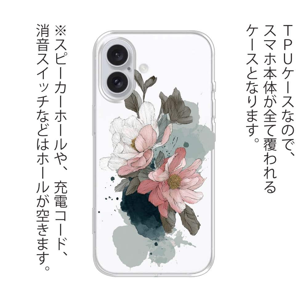 iPhone17/iPhoneAir/iPhone17Pro 花柄 全機種対応☆TPUケース ニュアンス・ピンク | 3枚目