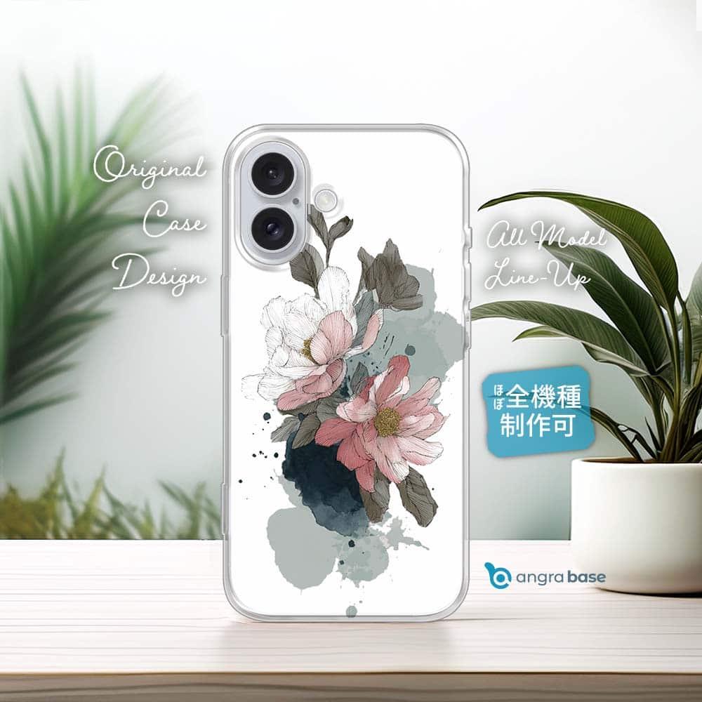 iPhone17/iPhoneAir/iPhone17Pro 花柄 全機種対応☆TPUケース ニュアンス・ピンク