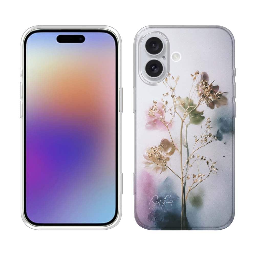 iPhone17/iPhoneAir/iPhone17Pro 花柄 全機種対応☆TPUケース オイルペイント 光の記憶 | 2枚目