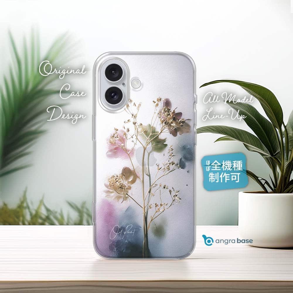 iPhone17/iPhoneAir/iPhone17Pro 花柄 全機種対応☆TPUケース オイルペイント 光の記憶